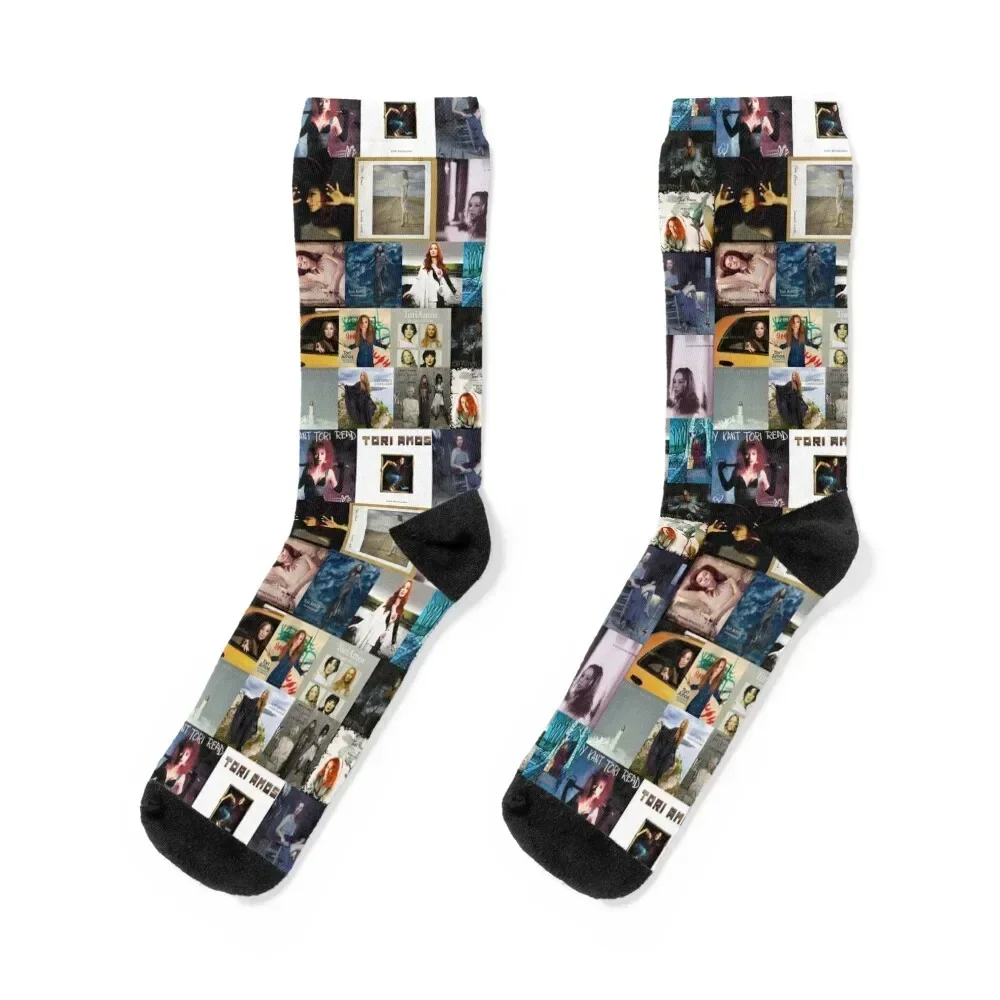 Tori Amos Album Records Collage Collection Print Socks Novelties fashionable summer Luxury Woman Socks Men's