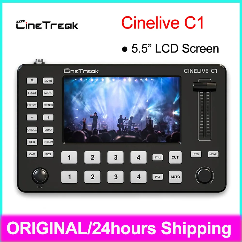 Cinetreak CINELIVE C1 5 Inch 4 Channel Video Switcher Full HD Screen Live Switcher Push Streaming/Recording Live Streaming