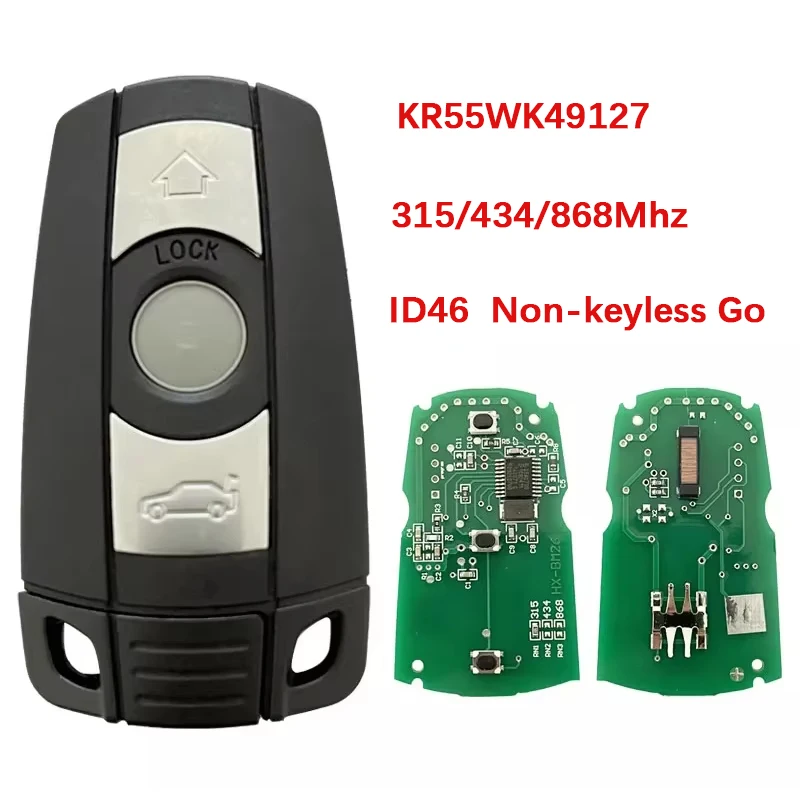 

CN006025 Aftermarket 3 Button Car Key 315Mhz Remote Fob Replacement KR55WK49127 ID46 HU92 Blade For BMW X5 X6 Z4 CAS 1 3 Series