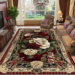 Retro Floral Large Size Carpets Living Room European Decoration Non-slip Sofa Area Rugs for Bedroom Cloakroom Floor Mat Washable