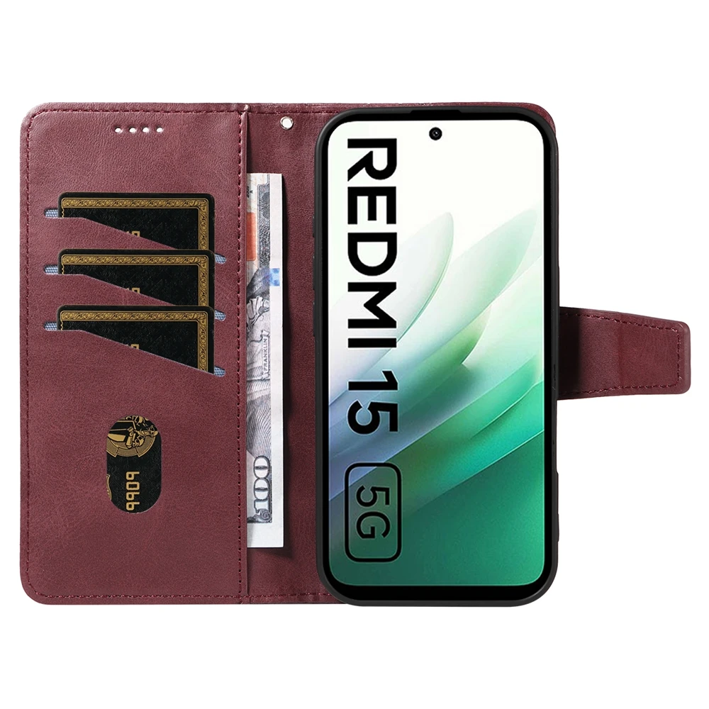 Magnetische Flip-Lederhülle für Xiaomi Redmi 15 15C 14C 13 13C 12 A5 4G 5G Poco C85 169 171 173 Premium Brieftasche mit Kartenfach – Detail 18