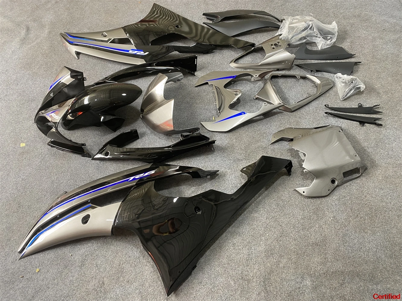 

Motorcycle Fairings Kit Fit For R6 2008 2009 2014 2015 2016 Bodywork Set ABS Silver Black