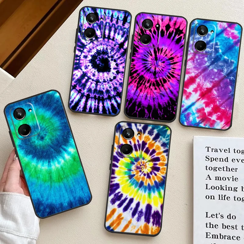 Rainbow Spiral Tie Dye For Realme 11 12 9 10 Pro Plus GT5 GT3 GT Neo 5 C51 C53 C35 C31 C30 C25s C21Y C55 C33 Case