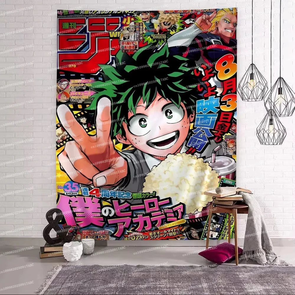 Wall Tapestry VIKAMA My Hero Academia Tapestry Anime Surrounding Bedroom Study Room Dormitory Game Room Decoration Home Tapestry