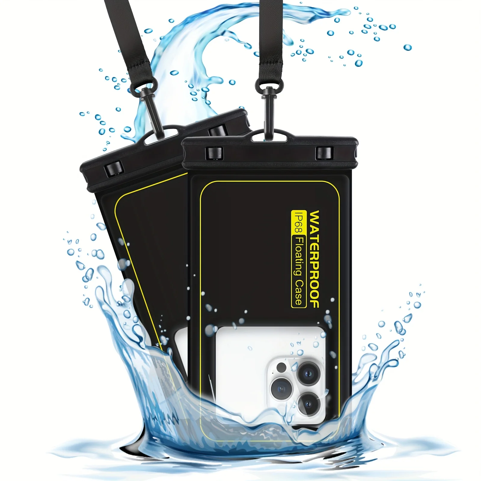 

HAISSKY Sponge Floating Waterproof Swimming Bags For iPhone 17 16 Pro Max 17 Air16 Plus 16E 15 14 13 Surfing Travel Phone Pouch