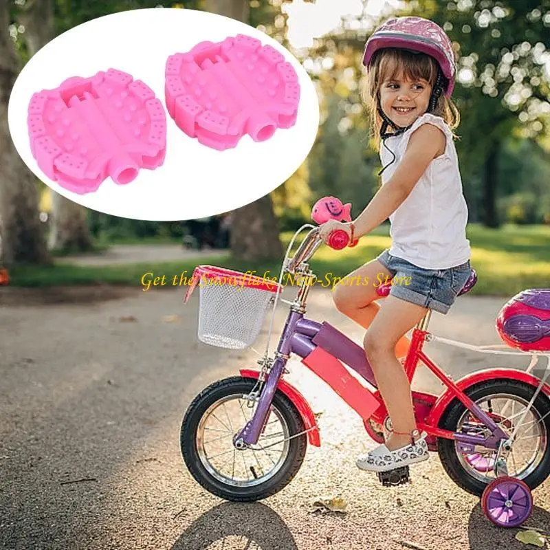 E56D 1Pair Kids Bicycles Replacement Pedal Nonslip Children Bike Flat Pedal Strollers Front Wheel Foot Pedal Bike Accessories