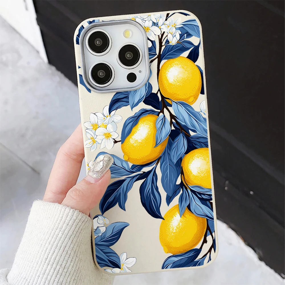 Blue Leaves Yellow Lemon Phone - Phone Cases Xiaomi 15 recension och pris