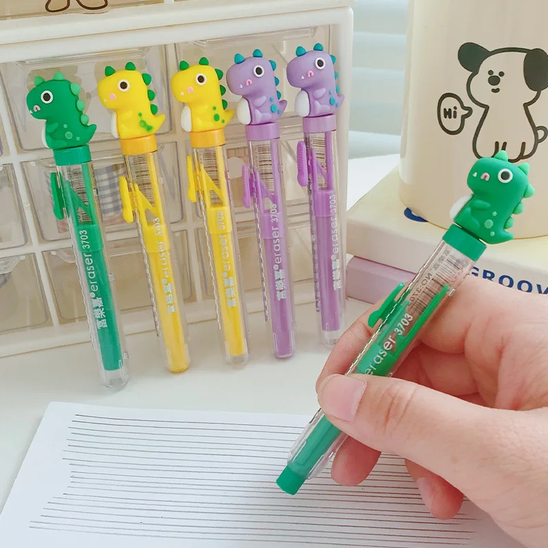 Cute Cartoon Retractable Pencil Eraser Kawaii Portable Push-pull Pencil Erasers School Student Child Office Stationery Supplies