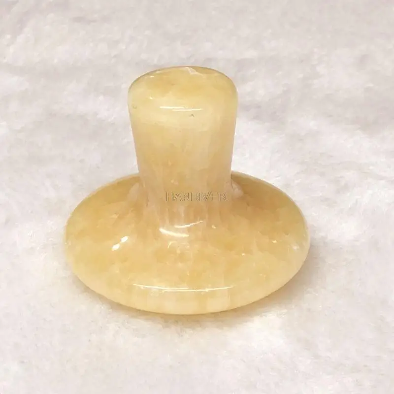 

Jade mushroom head facial heating and cooling beauty energy stone with handle for massage