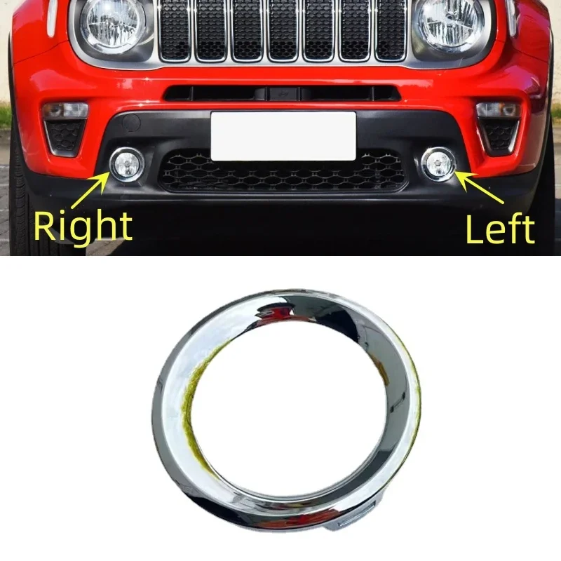 Car Front Bumper Fog Light Lamp Chrom Ring Trim Cover Strip For Jeep Renegade 2019 2020 2021