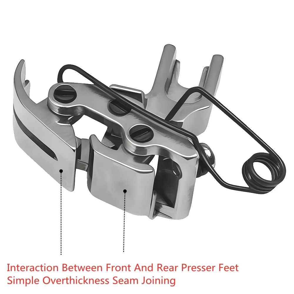 KT141 متمحور القدم الجبهة الخلفية التفاعلية قطعة قدم الضغط في ماكينة الخياطة للخياطة غير المستوية اضافية سميكة النسيج ماكينة خياطة صناعية الملحقات
