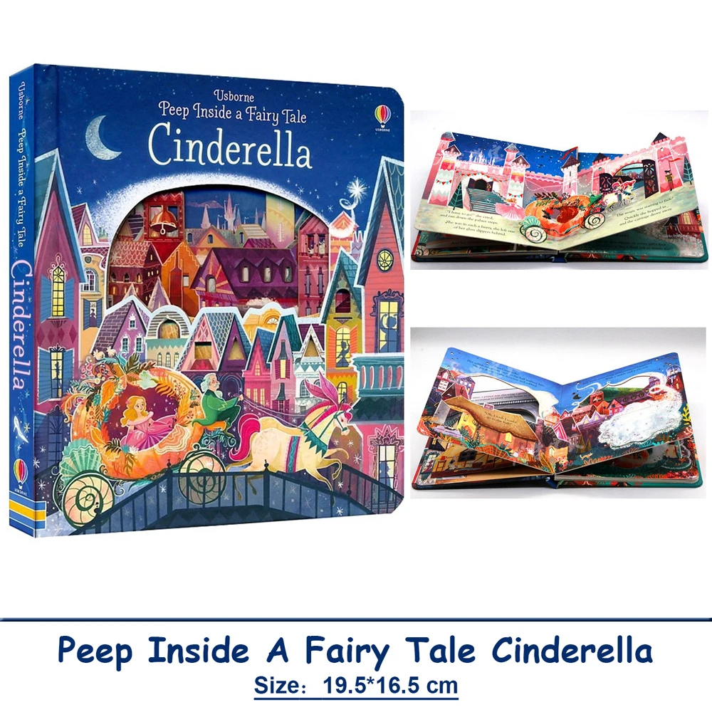 

Usborne Peep Inside A Fairy Tale Золушка Монтессори Развивающие английские книги для детей Чтение перед сном 3D-книжка с картинками