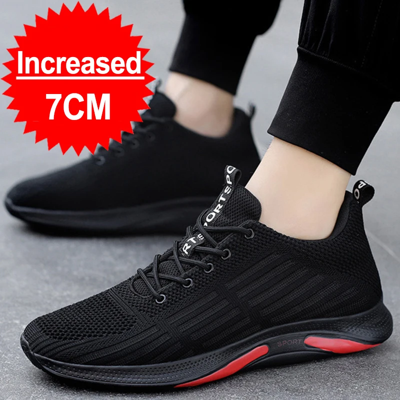 

Sneakers Tall Men's Elevator Shoes For Men Leisure Height Increase Insole 7cm Casual Luxury Mesh Summer Running Shoes Skateboard