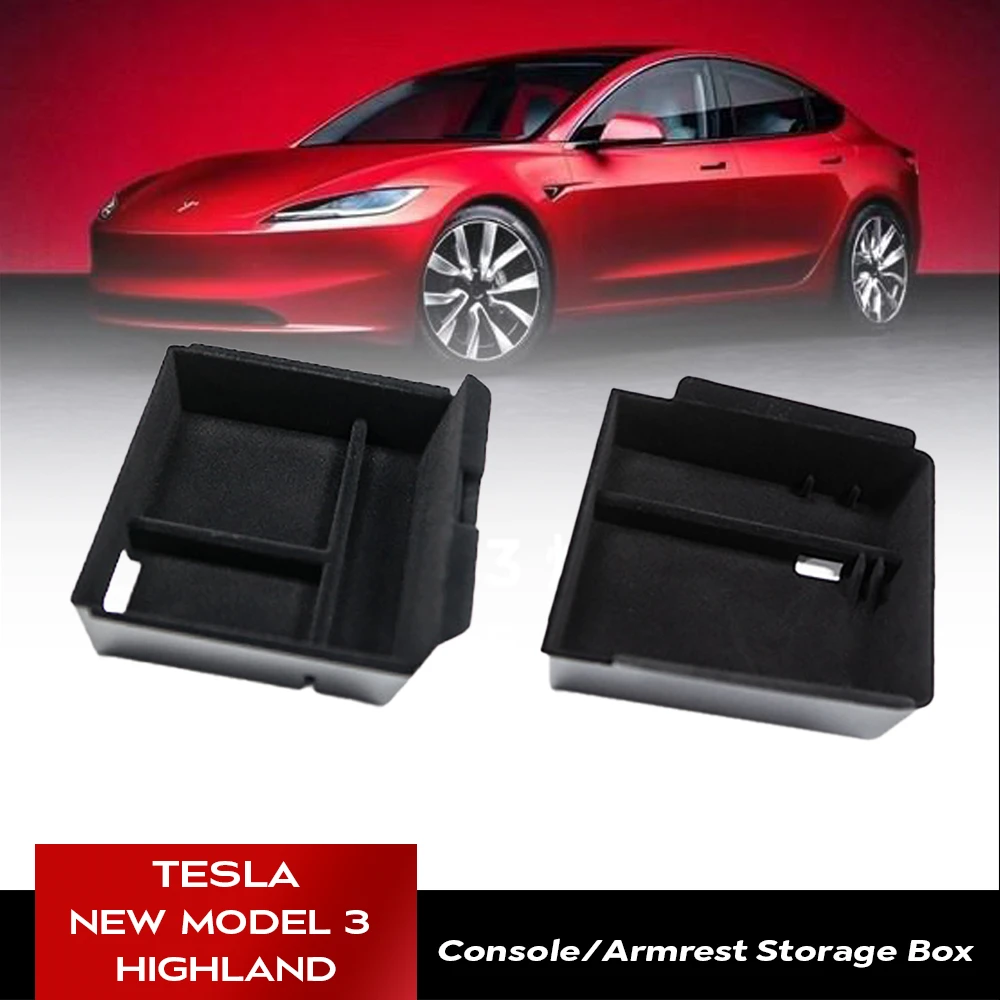 Per Tesla Model 3 Highland 2024 Console bracciolo Storage Organizer scatola di immagazzinaggio interna Organizer accessori di ricambio per interni