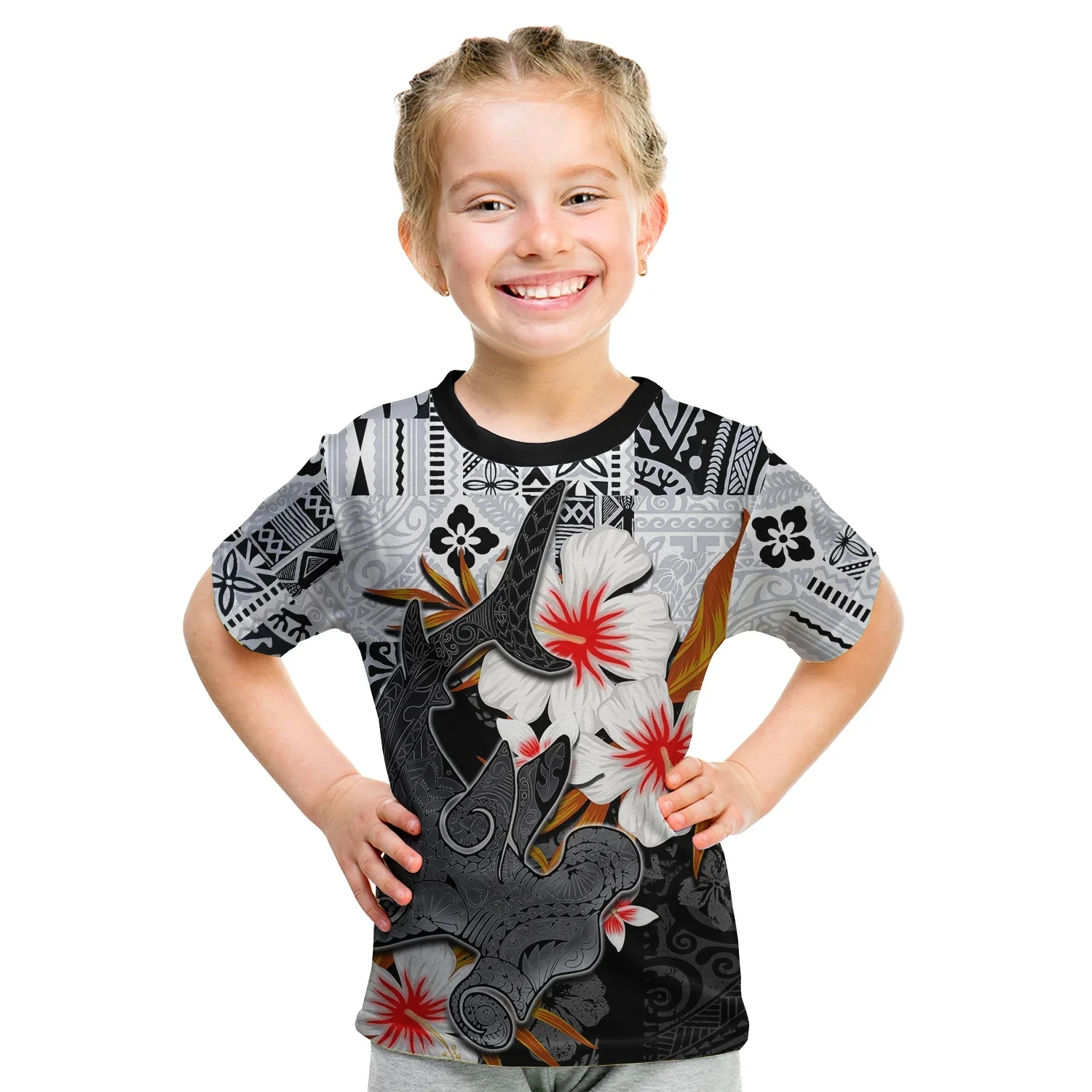 (Custom Personalised) Hammerhead Shark T Shirt Kid Hawaii Style 3D Printed T Shirts Summer T-shirt Boy Girl Oversized Tops