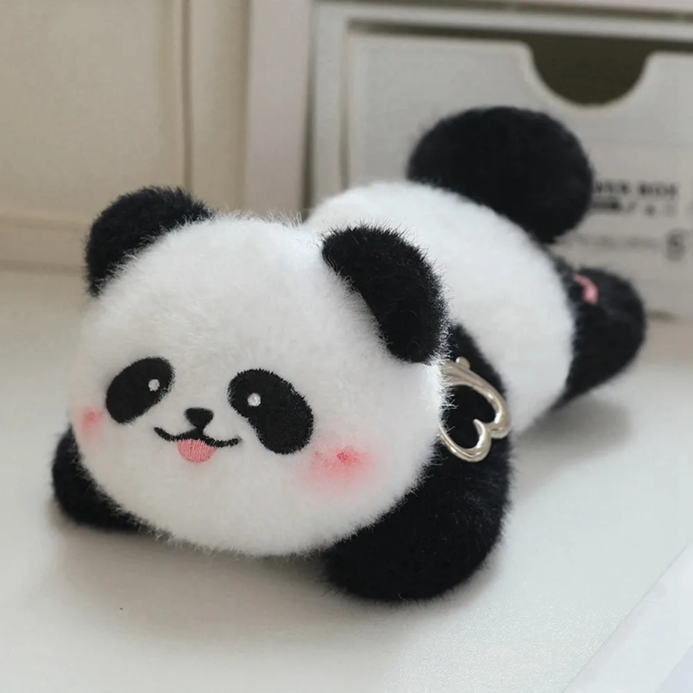 Stuffed Doll Rotating Tail Panda Keychain Stuffed Animal Panda Doll Pendant Cute Cartoon Raccoon Keyring Bag Pendant