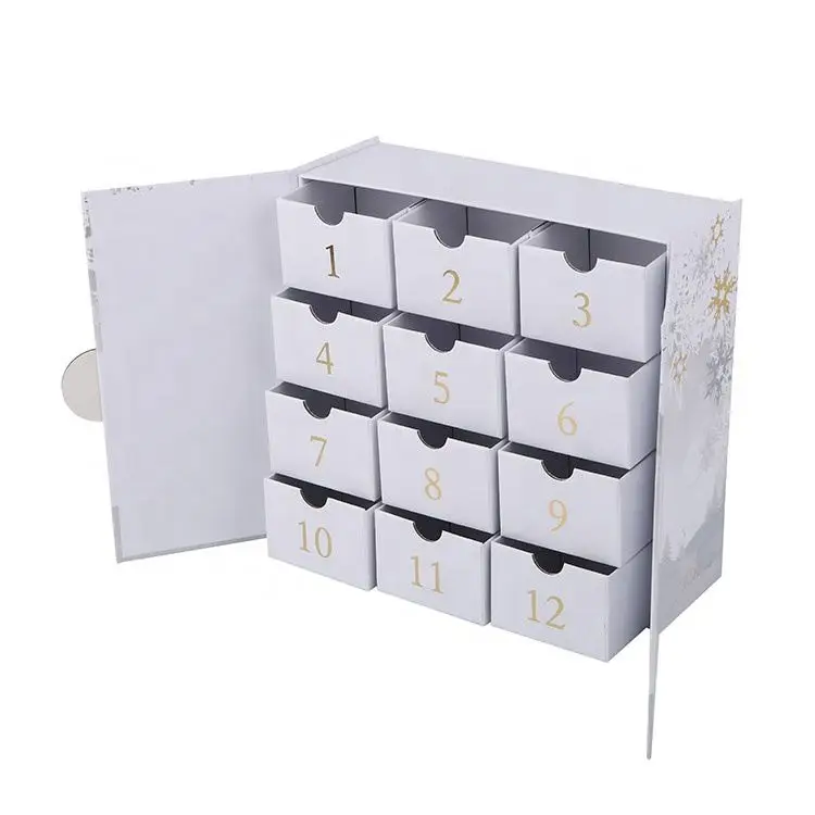 Customized query2023 Christmas Gift Calendar Box 12 Days Jewelry Calendar Gift Box Gem Stone Countdown Box