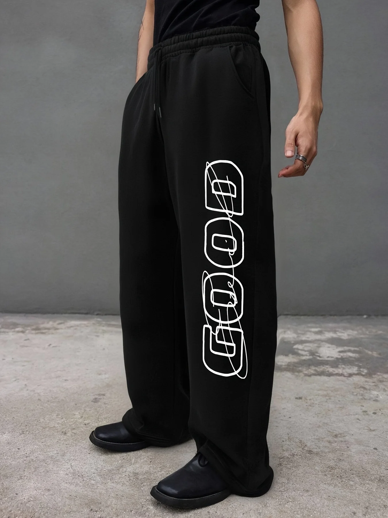 

Новые мужские спортивные брюки прямого кроя с буквенным принтом, свободные, удобные, повседневные, универсальные, в уличном стиле, оверсайз