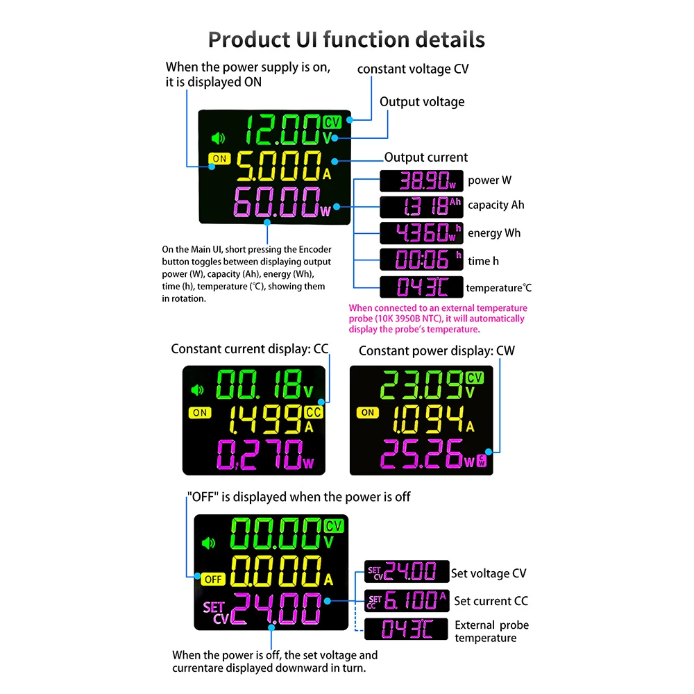 SK60 CNC DC Buck-boost Adjustable Power Module DC6-36V To 0-36V 60W Support MPPT Solar Charge Constant Current/voltage