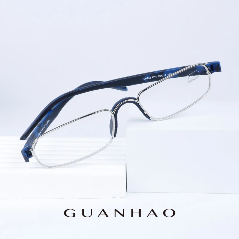 

Guanhao Man Reading Glasses Alloy Ultralight HD View Transparent Optical Clear Women Presbyopia Hyperopia Reading Glasses Frame