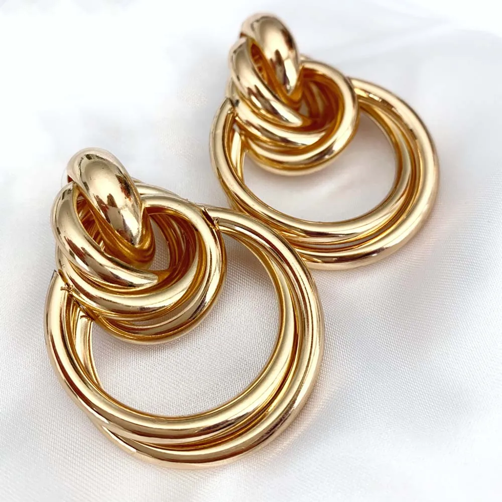 Damen-Spiralohrringe aus 18K vergoldetem Edelstahl, hypoallergen und matt, Schmuckgeschenk
