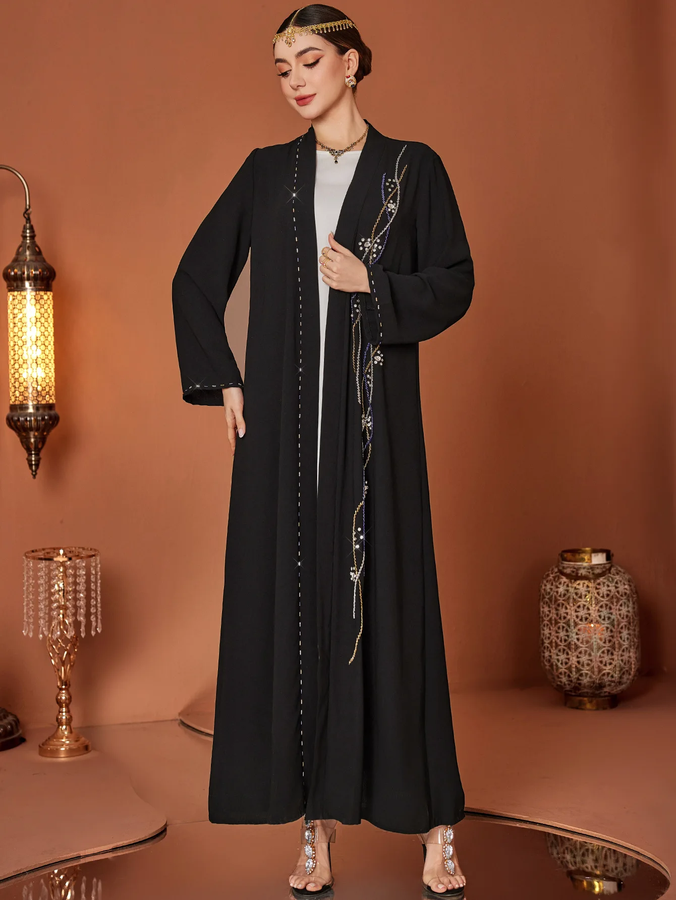 

Eid Open Dress Women Abaya Diamond Cardigan Muslim Vestidos Largos Party Caftan Jalabiya Ramadan Dubai Arab Long Robe 2025