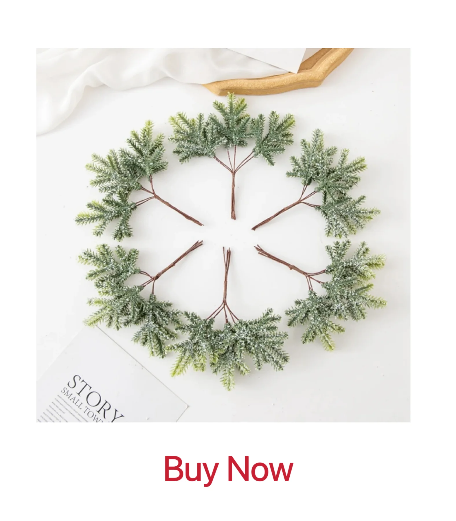 50 Stück künstliche Pflanze verlässt Weihnachts feier nach Hause Hochzeit Hintergrund Wand dekoration Zubehör DIY Kuchen Candy Box Sammelalbum – Detail 1