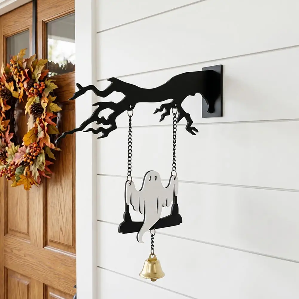 Fine Carving Halloween Decorations Halloween Decorations Wall Mounted Hanging Bell Sound Ghost Bat Halloween Dinner Bell