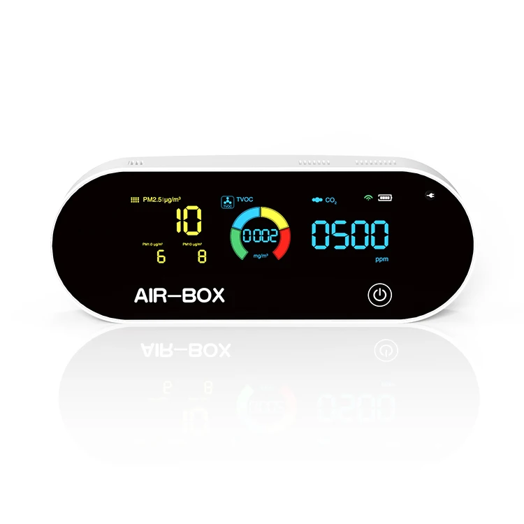 AVICHE Best Ambient Air Quality Monitor Wifi Pm2.5 Tvoc Co2 Monitor Air Detector with Tuna App 0~500 m3 0~9999ppm CN;SHN 500g