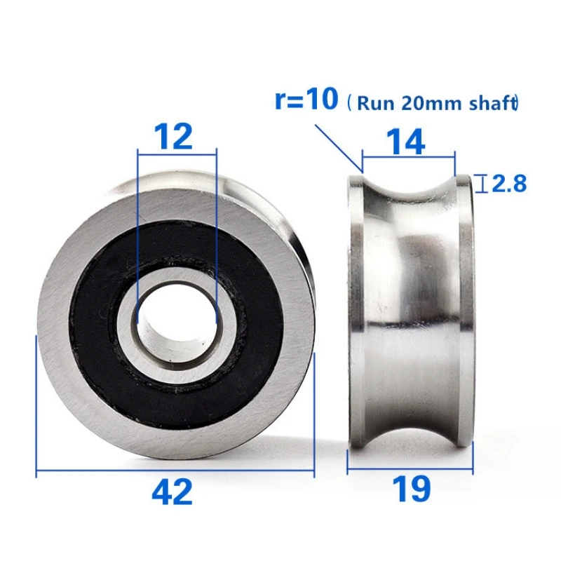 4pcs/10pcs LFR5301-20 NPP U groove pulley roller bearing 12*42*19 mm Traces Walking Guide Rail bearing for 20mm optical axis