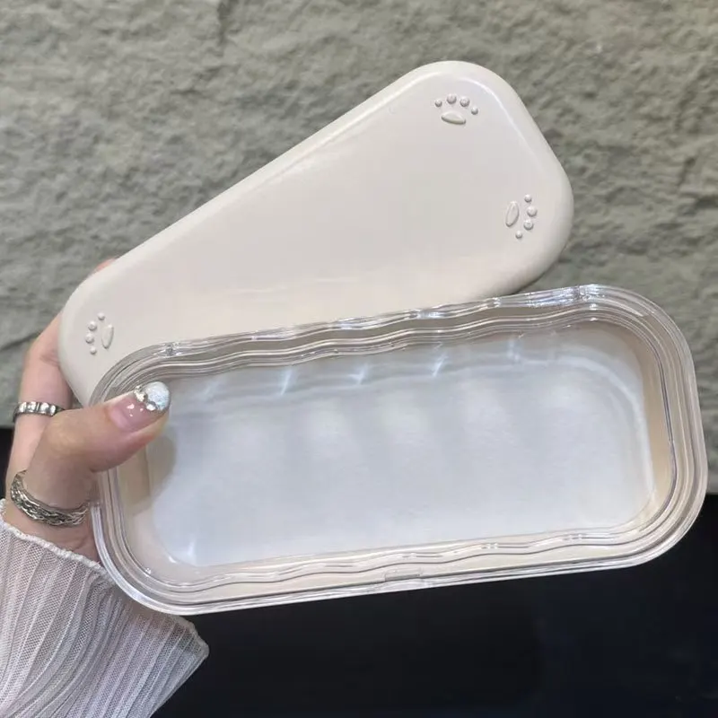 Disney Mickey Transparent Wave Glasses Box Anime Character Children's Cute Portable Pressure resistant Glasses Storage Box gifts