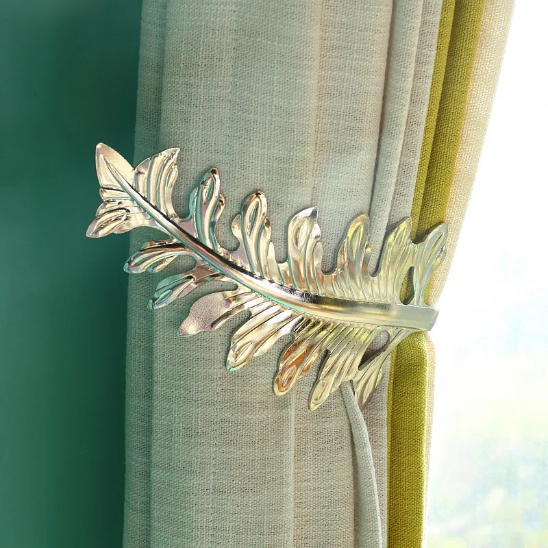 1PCS Leaf Shape Curtain Wall Hook Wall Mounted Metal Curtain Hooks Simple Modern Home Curtain Decorative Accessories