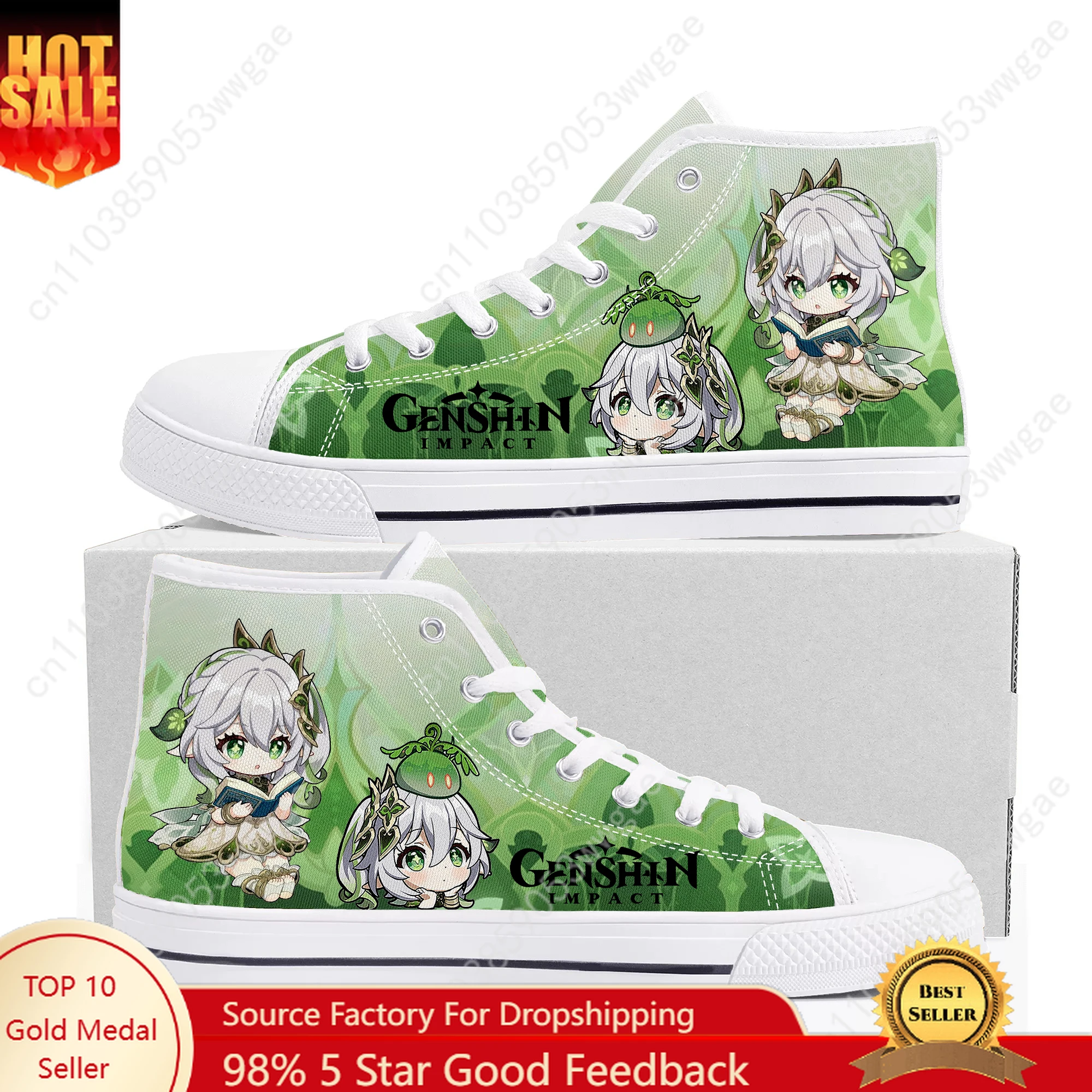 

Genshin Nahida High Top Sneaker Man Women Teenager High Quality Canvas Sneakers Comfortable Casual Couple Shoes Customized Shoes