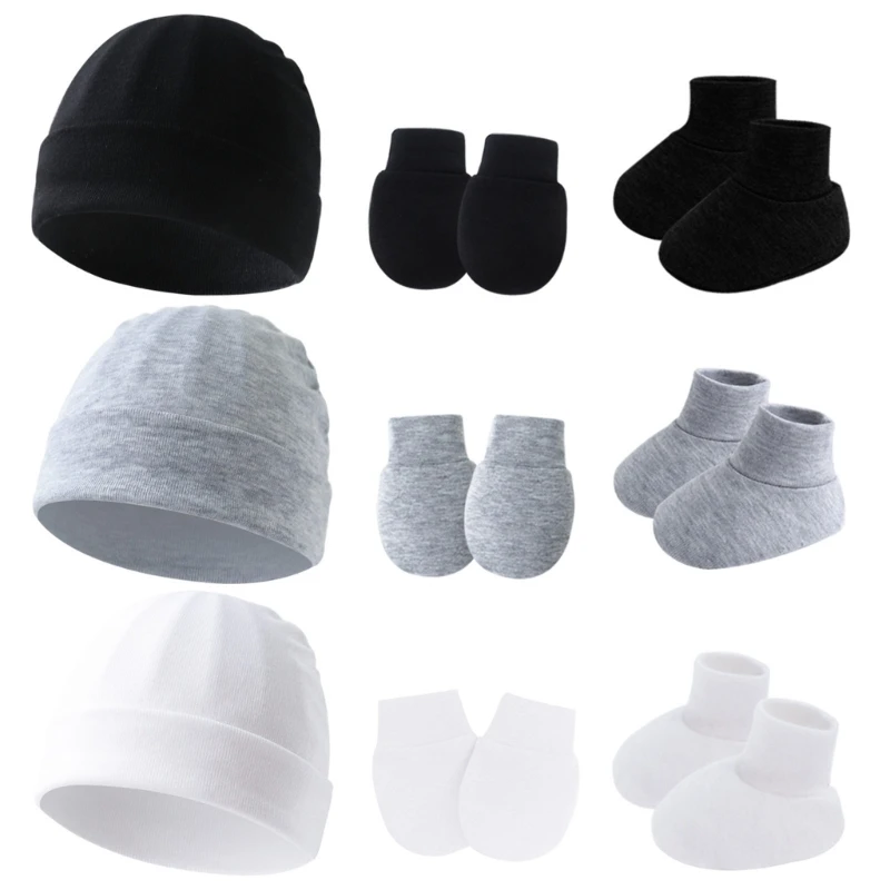 Uzupełnia zestaw Newborn Warmth Cotton Hat, rękawiczki i buciki dla dziecka wieku 0-6 miesięcy