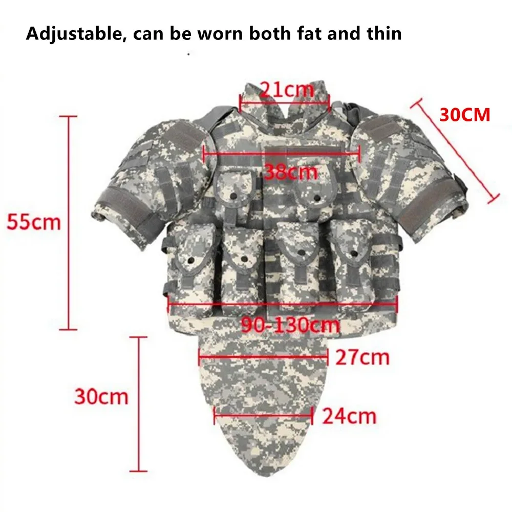 Detachable Expand Tactical Vest Combat Uniform Military Fan Protective Waistcoat Travel Adjustable Shoulder Straps Camo Garment