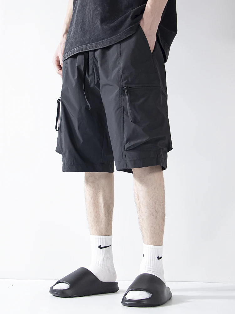 

Men's Summer Workwear orts Ice Silk Qui Dry Outdoor Functional Casual Five-Quarter Length Loose Fit Polyester Fiber