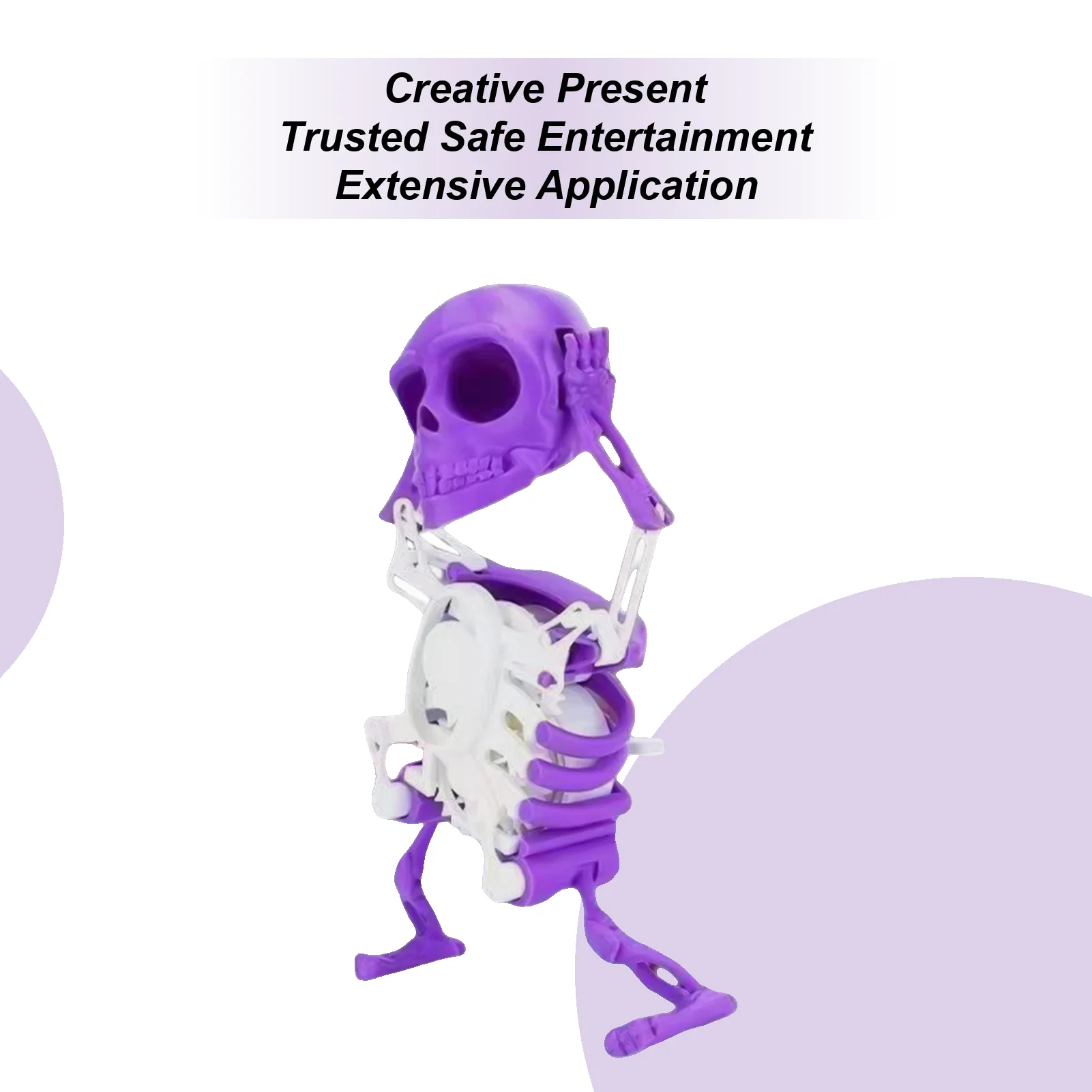 هالوين الرقص الهيكل العظمي عقارب الساعة يتأرجح ثلاثية الأبعاد نموذج الهيكل العظمي هالوين عقارب الساعة لعبة على شكل جمجمة للأطفال غرفة الجدول الرف دراسة