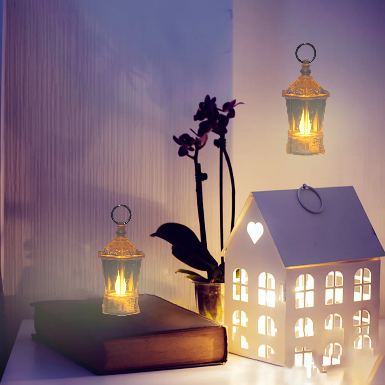 

12 pcs Mini Crystal Wind Lantern Led Lights Transparent Tabletop Lighting For Wedding Party Decor Vintage Lamp Night Light