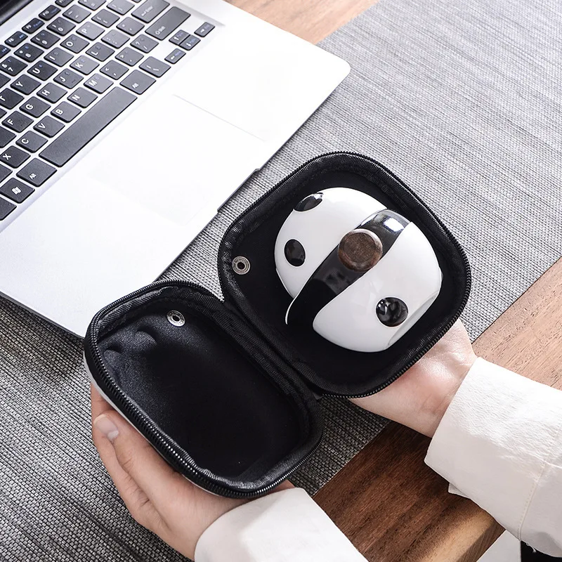 Ceramic Panda Teapots with 2 Cups A Tea Sets Portable Travel Office Chinese Tea Set Mini Carrying Bag Filter Tea Cup Fine Gift