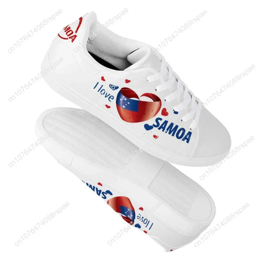 I LOVE Samoa Flat Sneakers, America Polynesian Samoa Tribal Print, Lightweight Walking Sport Shoes, Running Shoes para homens e mulheres