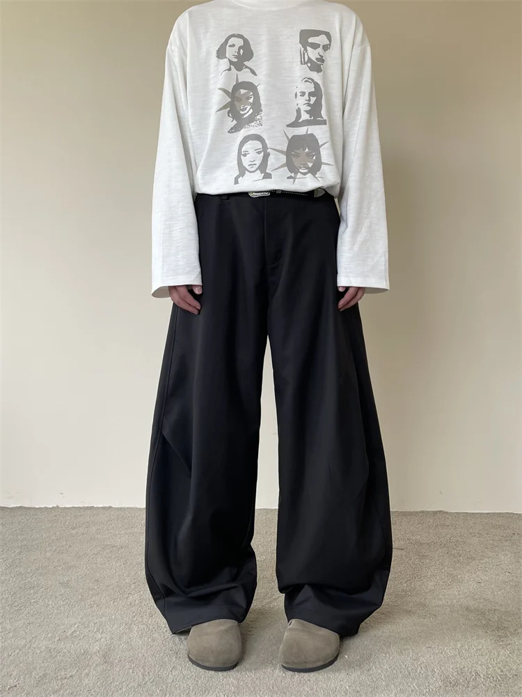 

Tuiamo американские ретро широкие повседневные брюки свободного покроя и удобные прямые брюки для мужчин и женщин