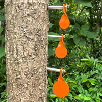 A set of three metal tree-inserting targets for shooting practice with diameters of 4cm, 3cm, and 2.5cm respectively.