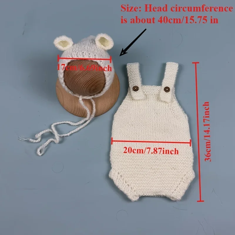 Crochet Knitted Baby Photography Costume Newborn Photo Shooting Romper+Hat Set Cute Newborn Photography Props Outfit Accessories