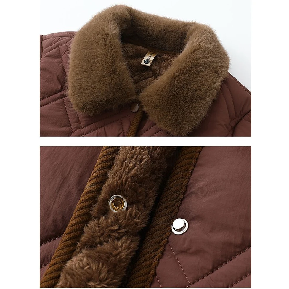 秋冬 2026 新しい綿入りジャケット女性のオーバーコートラペルルーズ暖かいショートコットンジャケットプラスベルベット厚いパーカートップス