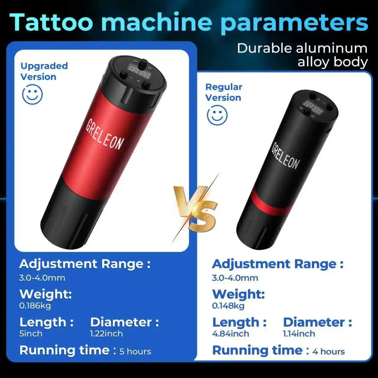 Wireless Rotary Tattoo Pen Machine Liner Shader LED Display Fast Charge Battery Upgraded Version Professional Tattoo Tool