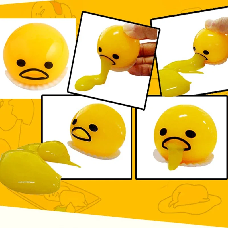 Puking Egg Yolk Stress Ball com Goop Amarelo, Alivie Stress Toy, Funny Squeeze Toy, Tricky Antistress Nojento, Presente para crianças