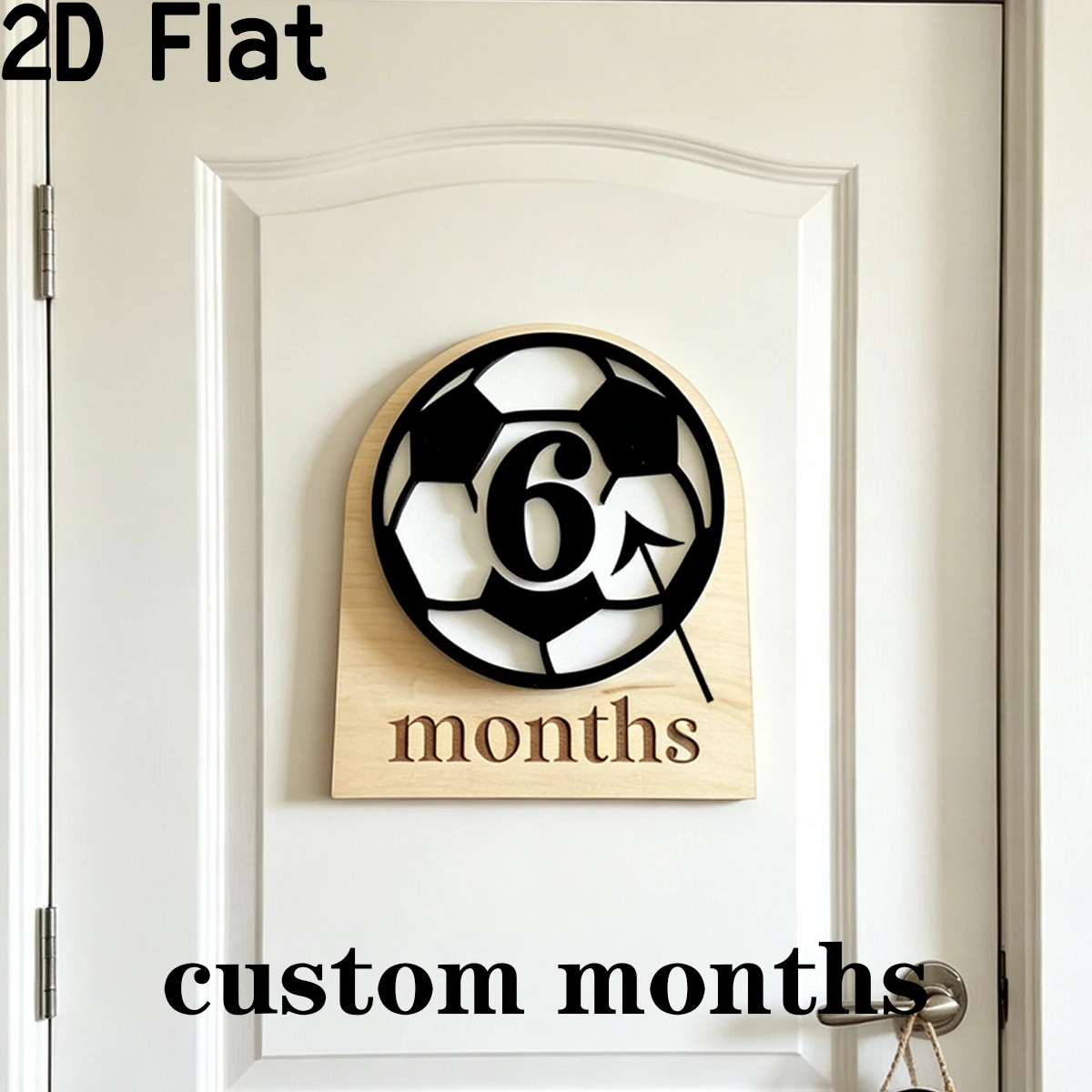 1Pc Custom Football Style Wood - Baby Nursery Office recension och pris