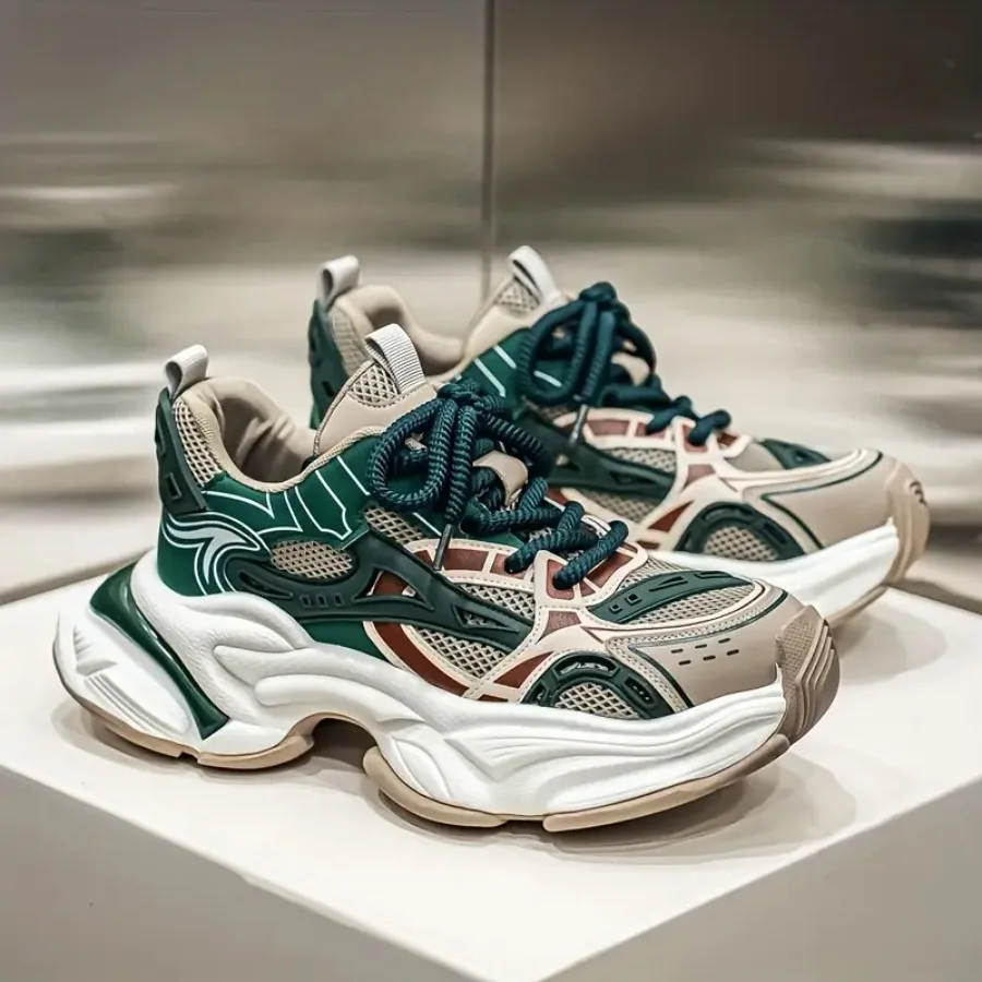 

Мужские повседневные кроссовки из сетки - Стильные и модные повседневные туфли для осени и зимы - Утолщенная подошва для увеличения роста