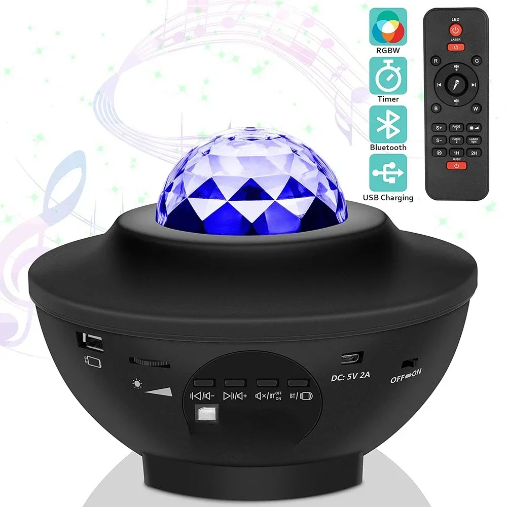 

Hot Selling Galaxy Projector Night Music starry projector light Water Wave Laser Star Projector proyector de estrellas