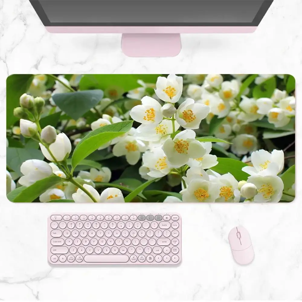 Jasmine flowers Mouse Pad Anime Game Mouse Pad Computer Desk Pad Office Carpet Laptop Mouse Pad